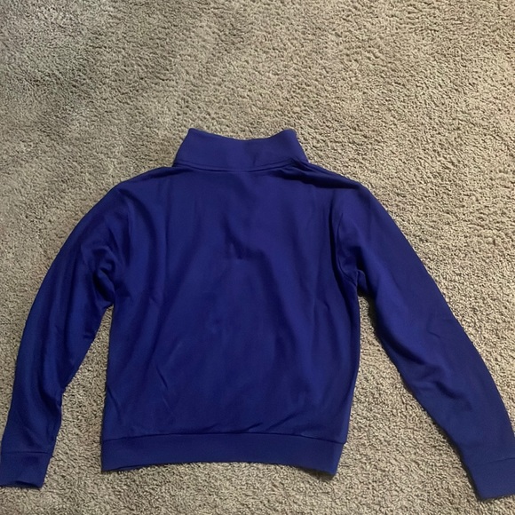 Pink Victoria Secret navy sweatshirt with Neon PINK across center front Sz XS - Picture 8 of 10